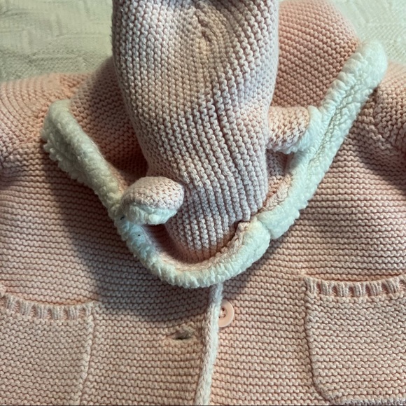 Carter’s Light Pink Girls Knit Button Down Coat Size 12 Months Sherpa Lined - Picture 3 of 5